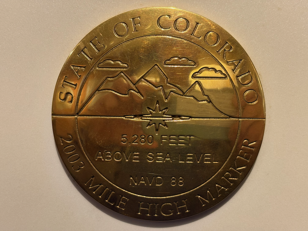 Mile High step marker outside the Capitol